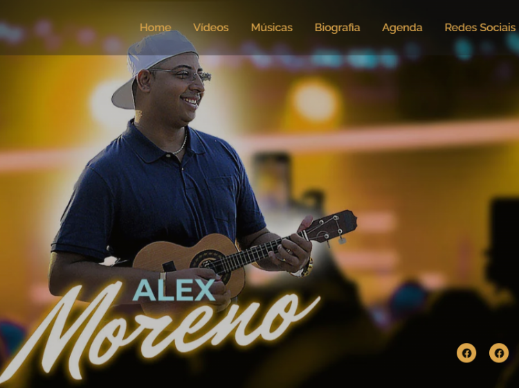 criação de site institucional para cantor com foco em identidade visual