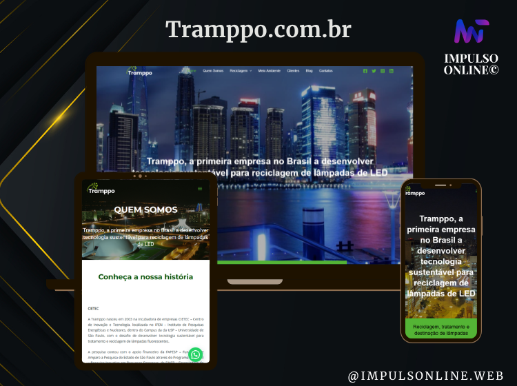 Criação de site institucional para empresa reciclagem de lâmpadas