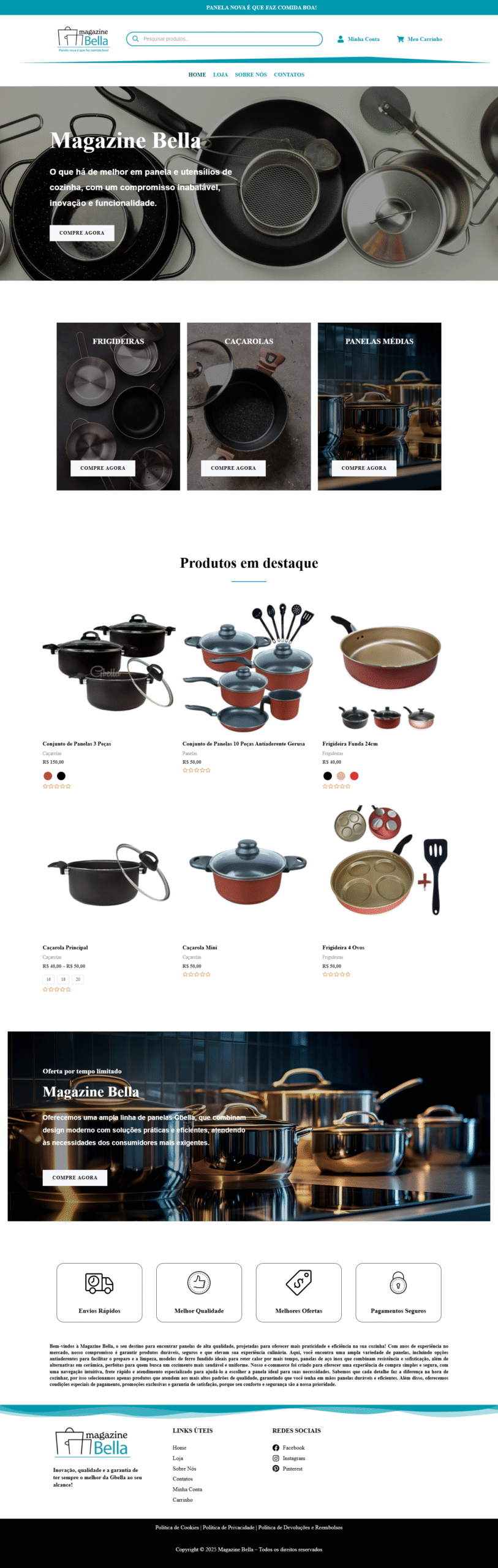 website completo magazine bella